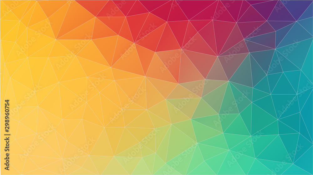 Flat multicolor triangle geometric wallpaper. Futuristic background - obrazy, fototapety, plakaty 