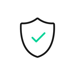Fototapete - Vector shield and check mark icon. Security, safety, reliable, protection concepts. Vector line icon
