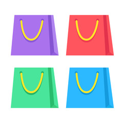 Poster - vector shopping bags set isolated on white background