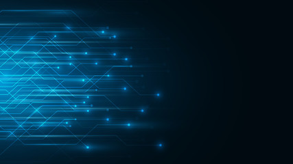 Poster - blue abstract technology cyberspace background,speed data transfer background,big data analysis concept