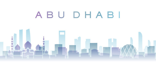abu dhabi transparent layers gradient landmarks skyline