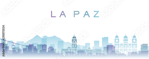 La Paz Transparent Layers Gradient Landmarks Skyline