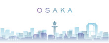 Osaka Transparent Layers Gradient Landmarks Skyline