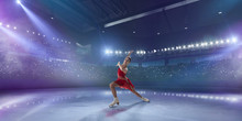 Figure Skating Girl In Ice Arena.