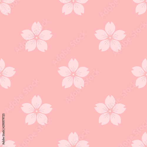 Elegant seamless pattern with cute flowers on a pink background.  Vector back...