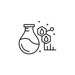 Poster - Oil analysis molecule icon. Simple line, outline vector of oil industry icons for ui and ux, website or mobile application