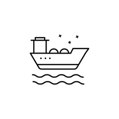 Poster - Oil tanker ship icon. Simple line, outline vector of oil industry icons for ui and ux, website or mobile application