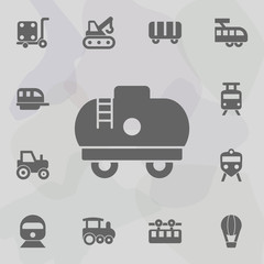 Poster - Railroad, tank icon. Simple set of transport icons. One of the collection for websites, web design, mobile app