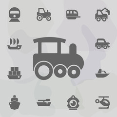 Sticker - Locomotive, railway, steam, train icon. Simple set of transport icons. One of the collection for websites, web design, mobile app