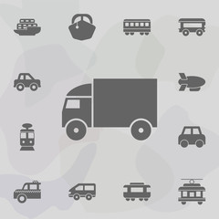 Poster - truck icon. Simple set of transport icons. One of the collection for websites, web design, mobile app