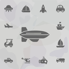 Poster - blimp aircraft icon. simple set of transport icons. one of the collection for websites, web design, 