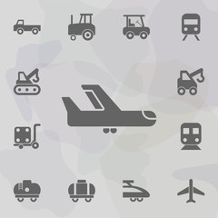 Poster - Airplane, airport icon. Simple set of transport icons. One of the collection for websites, web design, mobile app