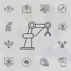 Poster - Caterpillar, construction, crane icon. Universal set of artifical intelligence for website design and development, app development