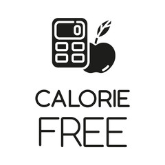 Wall Mural - Calorie free glyph icon. Low calories snacks for weight loss. Product free ingredient. Fresh organic food. Nutritious fruits. Silhouette symbol. Negative space. Vector isolated illustration