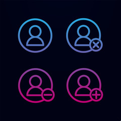 Poster - Contact, remove, plus, delete sign nolan icon. Simple thin line, outline vector of web icons for ui and ux, website or mobile application