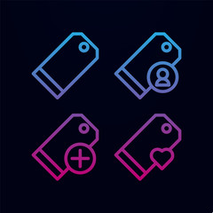 Poster - Tag, like, plus, contact sign nolan icon. Simple thin line, outline vector of web icons for ui and ux, website or mobile application