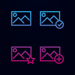 Poster - Picture, star, plus, check sign nolan icon. Simple thin line, outline vector of web icons for ui and ux, website or mobile application