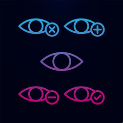 Poster - Eye, plus, remove, minus, check sign nolan icon. Simple thin line, outline vector of web icons for ui and ux, website or mobile application