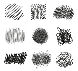 Wall Mural - Tangled shapes on white. Chaos pattern. Scribble sketch. Background with array of lines. Intricate chaotic texture. Art creation. Black and white illustration. Doodles for poster or flyer
