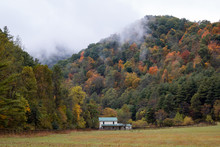 Foggy Farm In A Valley In Southwest Virginia