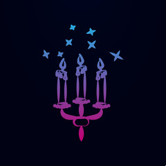 Poster - Wedding candles sketch nolan icon. Simple thin line, outline vector of wedding icons for ui and ux, website or mobile application