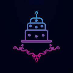 Poster - Wedding cake sketch nolan icon. Simple thin line, outline vector of wedding icons for ui and ux, website or mobile application