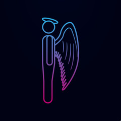 Poster - Angel nolan icon. Simple thin line, outline vector of angel and demon icons for ui and ux, website or mobile application