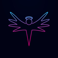 Poster - Angel nolan icon. Simple thin line, outline vector of angel and demon icons for ui and ux, website or mobile application