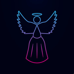 Poster - Angel nolan icon. Simple thin line, outline vector of angel and demon icons for ui and ux, website or mobile application