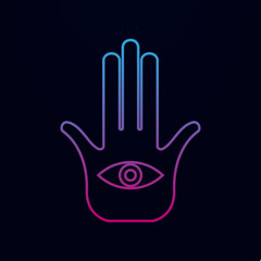 Poster - Palm and hand nolan icon. Simple thin line, outline vector of arabian icons for ui and ux, website or mobile application
