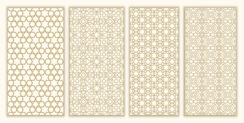 Jewish ornament and david star set seamless pattern