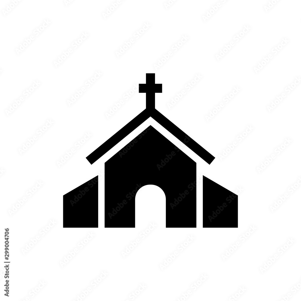 Church building icon - obrazy, fototapety, plakaty 