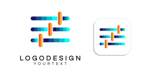 Poster - audio engineering logo design. icon vector colorful