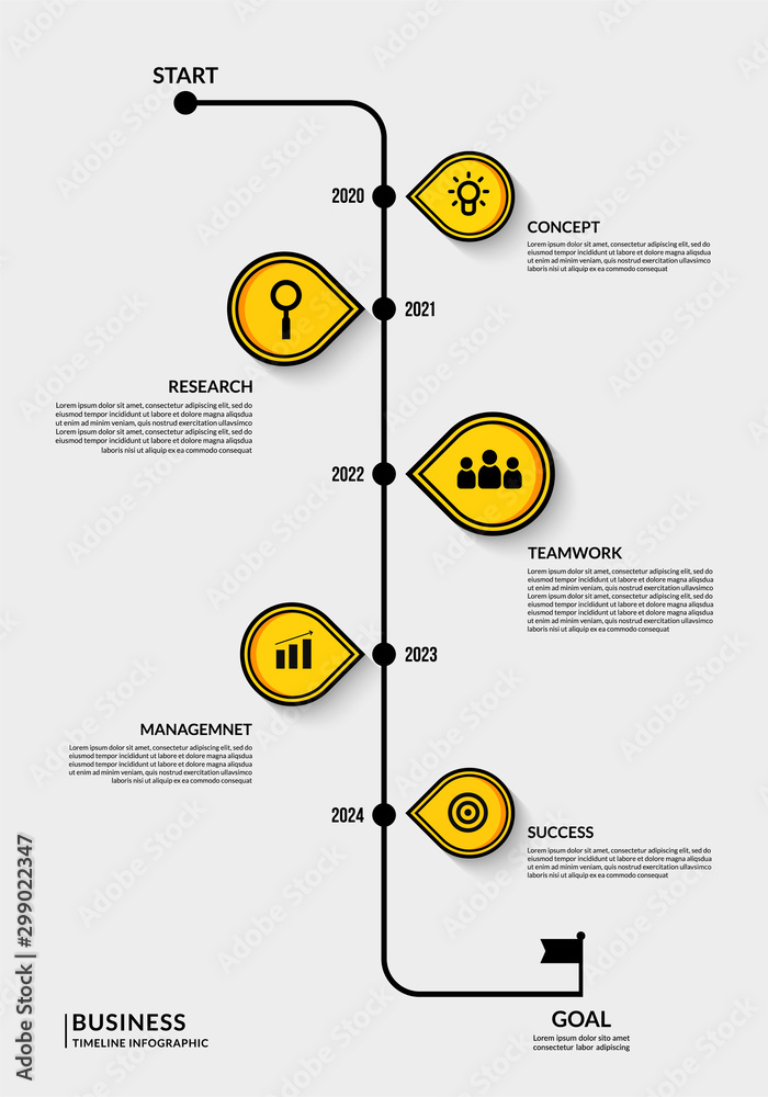 Timeline infographic road map with multiple steps, Outline data ...