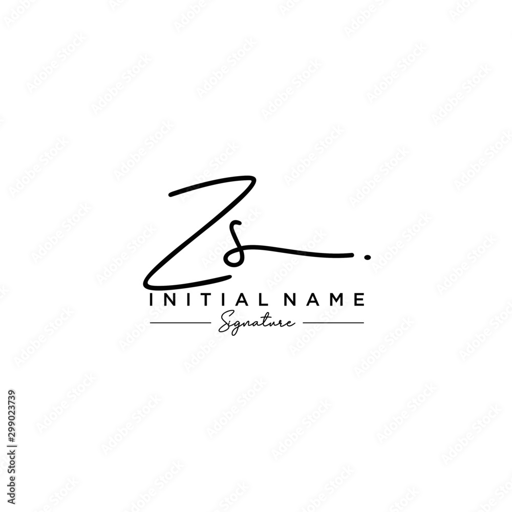 Letter ZS Signature Logo Template Vector Stock Vector | Adobe Stock
