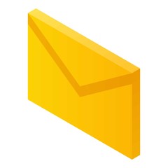 Poster - Yellow envelope icon. Isometric of yellow envelope vector icon for web design isolated on white background