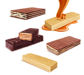 Poster - Realistic Sweet Wafers Set