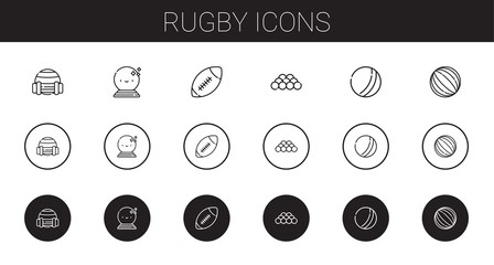 Poster - rugby icons set