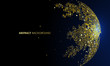 The golden dots make up the world, symbolizing the thriving world economy, vector illustration