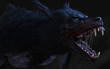 3d Illustration of a werewolf on dark background with clipping path.