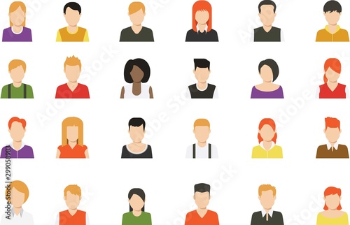 Fotomural Social media avatar vector graphics flat icons