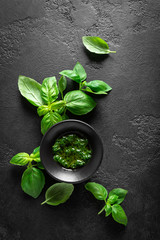 Wall Mural - Pesto. Italian basil pesto sauce