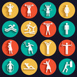 © Alena - Fitness, sport vector flat icons set
