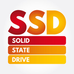 Poster - ssd - solid state drive acronym, technology concept background