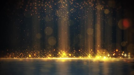 Wall Mural - 4k fire golden glitter fall opener background