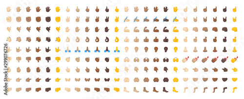 Fotografía All hand emojis, stickers in all skin colors