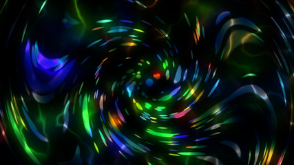 Plasma Twirl Effect. Colorful Dot. Light twist in a glass sphere. Lens Distortion. Refraction. Close UP