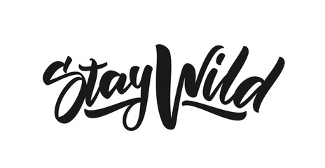 Fototapete - Handwritten calligraphic brush lettering of Stay Wild