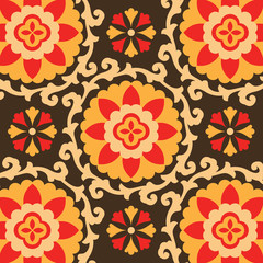 Poster - suzani fabric vector illustration