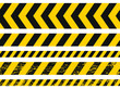 Seamless grunge security yellow black diagonal stripes. Safety danger signs.Warn Caution symbol. Isolated on white background.